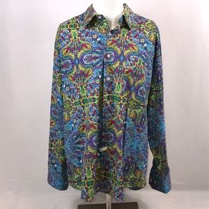 Alan Flusser Paisley multicolored dress shirt. XL